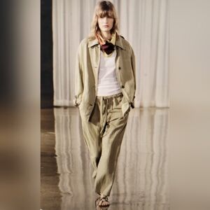 Zara Collection Green Faded Overshirt and Pants Matching Set New size Large